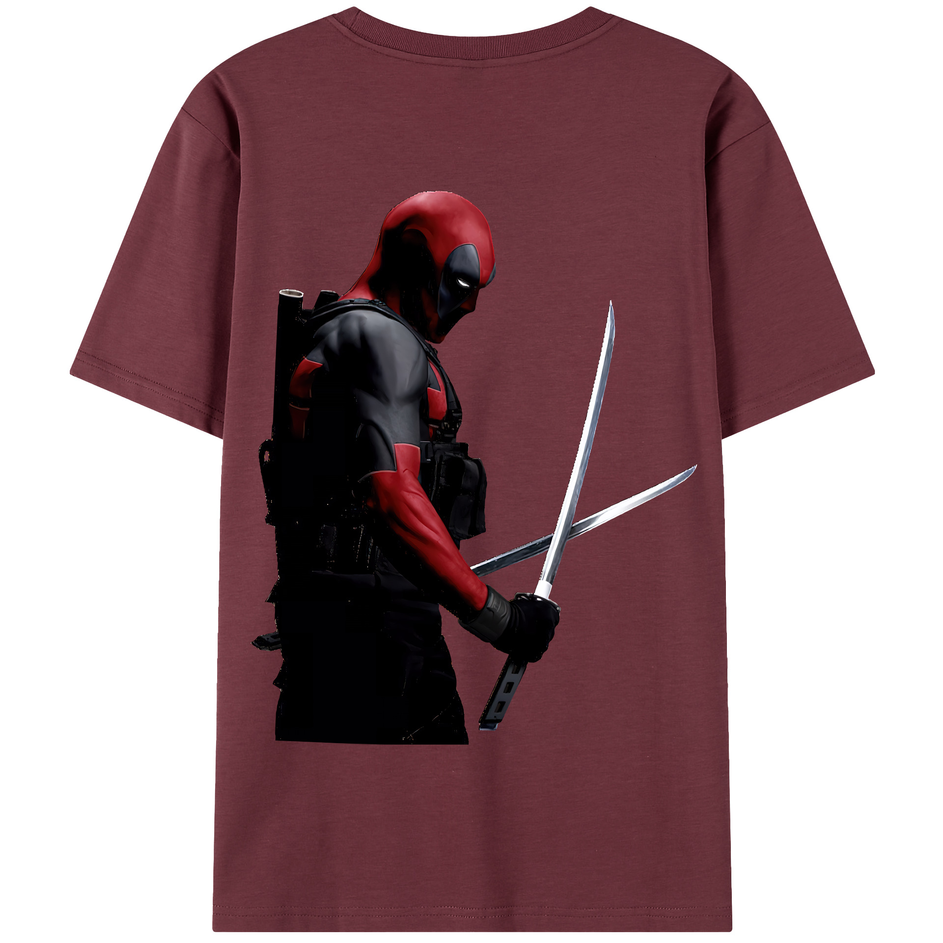 （画像用） Deadpool デッドプール 綿100％半袖Tシャツ（背面プリント）